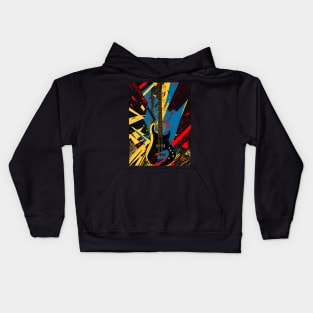 Cosmic Bass Riff: Shattering Musical Dimensions for bass player Kids Hoodie